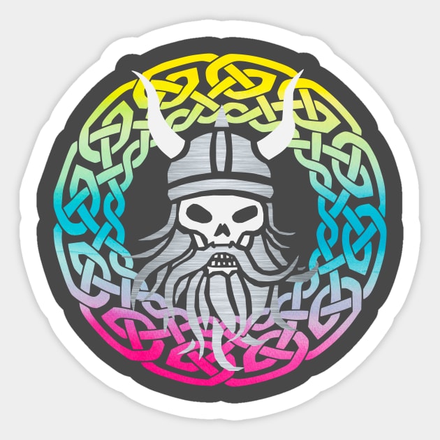 Viking Skull Sticker by Wild Geometric